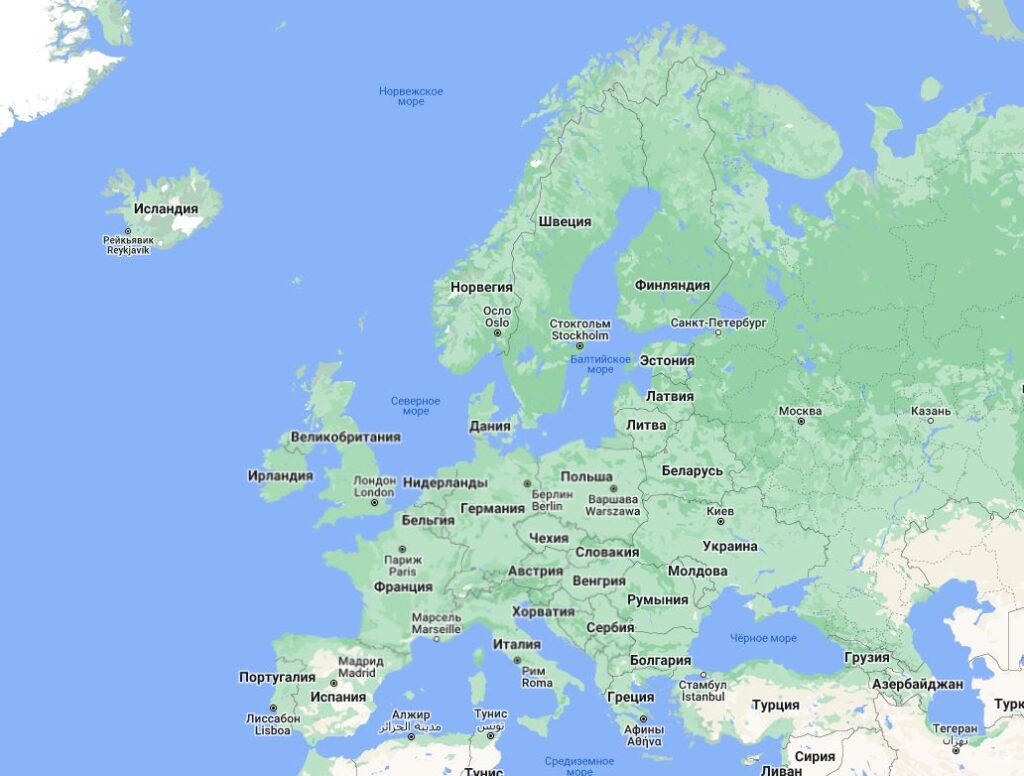 Карта Европы